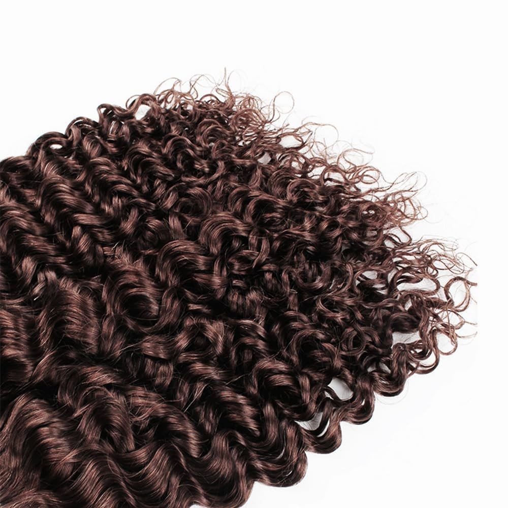 Auokmar 28 30 32 Inch Color 4 Human Hair Bundle Chocolate Brown Kinky Curly 3