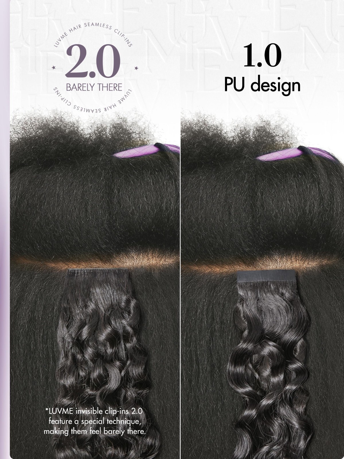 Invisible Messy Curly Clip-In Hair Extensions, 18″ Remy Human Hair, 110g, 6Pcs –