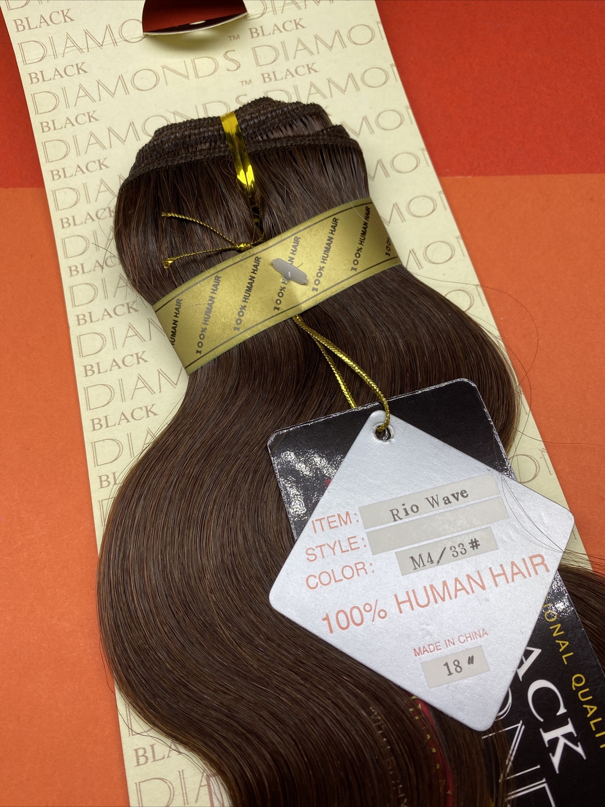 BLACK DIAMOND Human Weave Hair_RIO_WAVE_18″_#M4/33