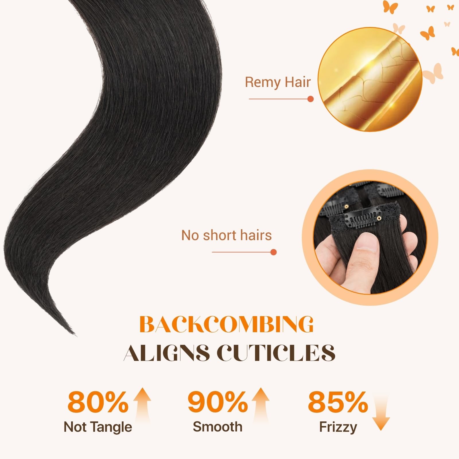 Tesshair 6Pcs Clip In Hair Extensions Real Human Hair Short Clip In Extensions