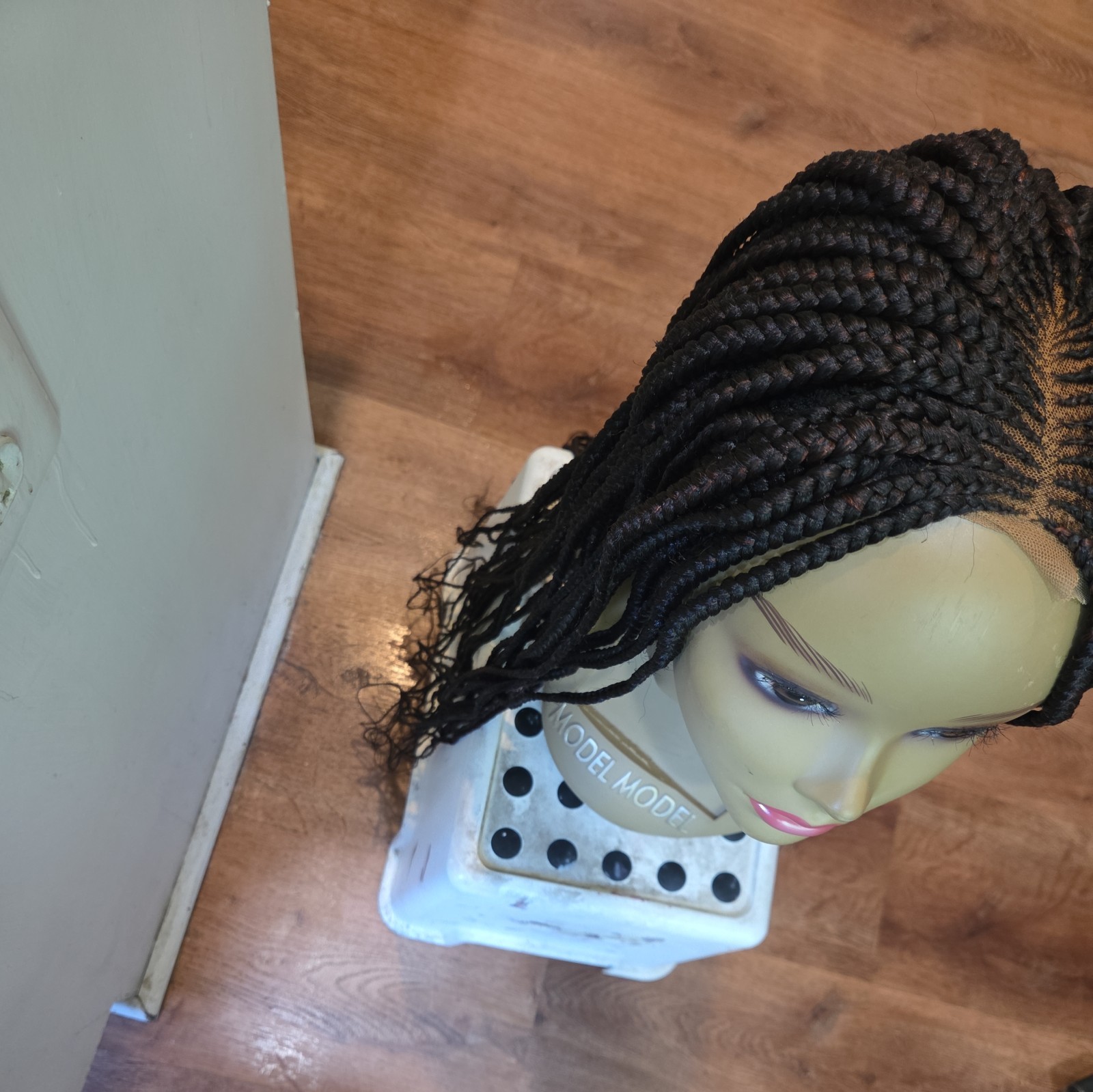 Braided Wig For Black Women Cornrow Braids Lace Front Synthetic Fiber