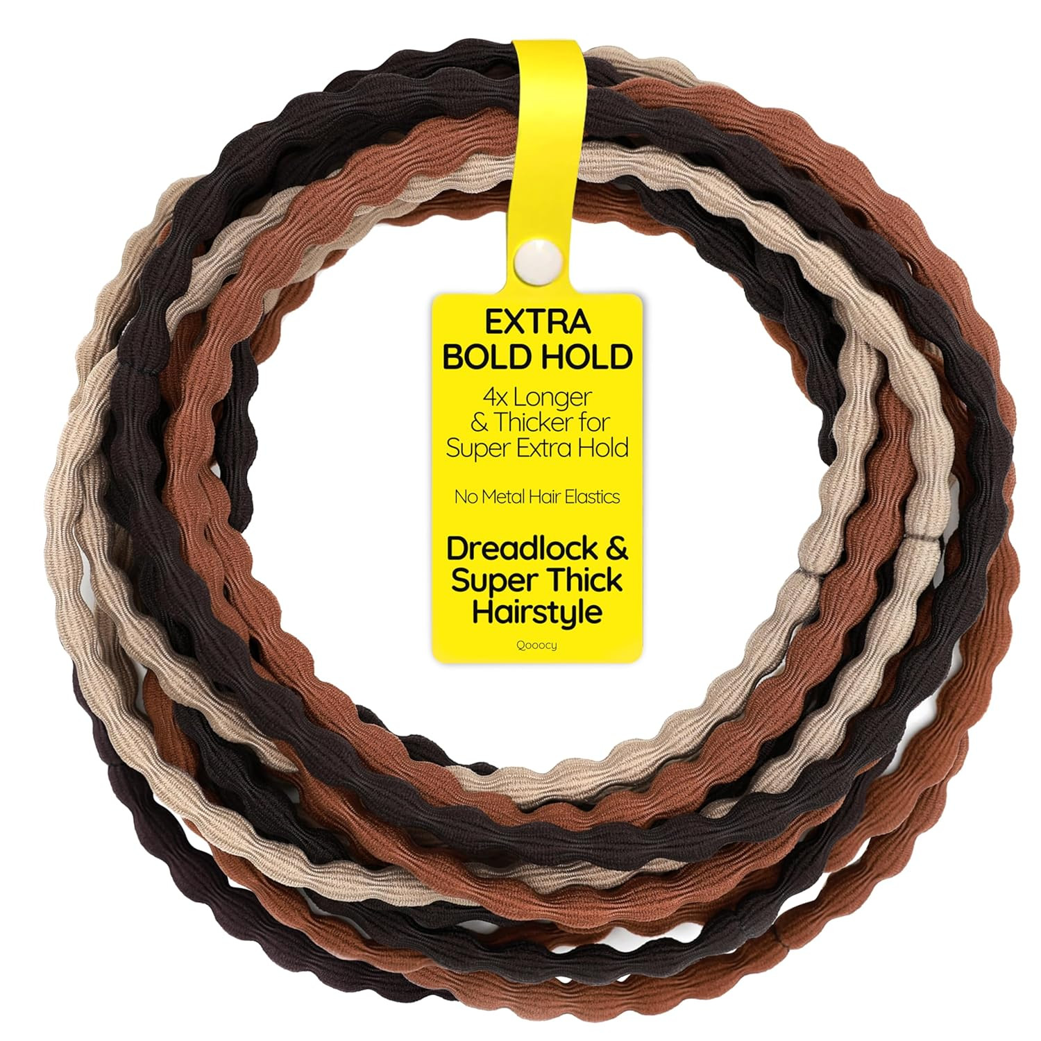 12-Pack 4X Extra Long Hair Ties – Ideal for Dreadlocks, Curly, Extra Thick Hair