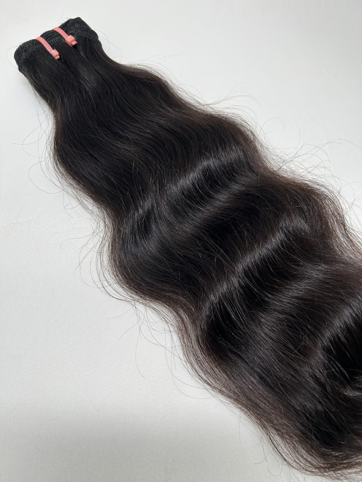 Natural Virgin Indian Wavy Hair Bundle Extensions 100 gram Piece