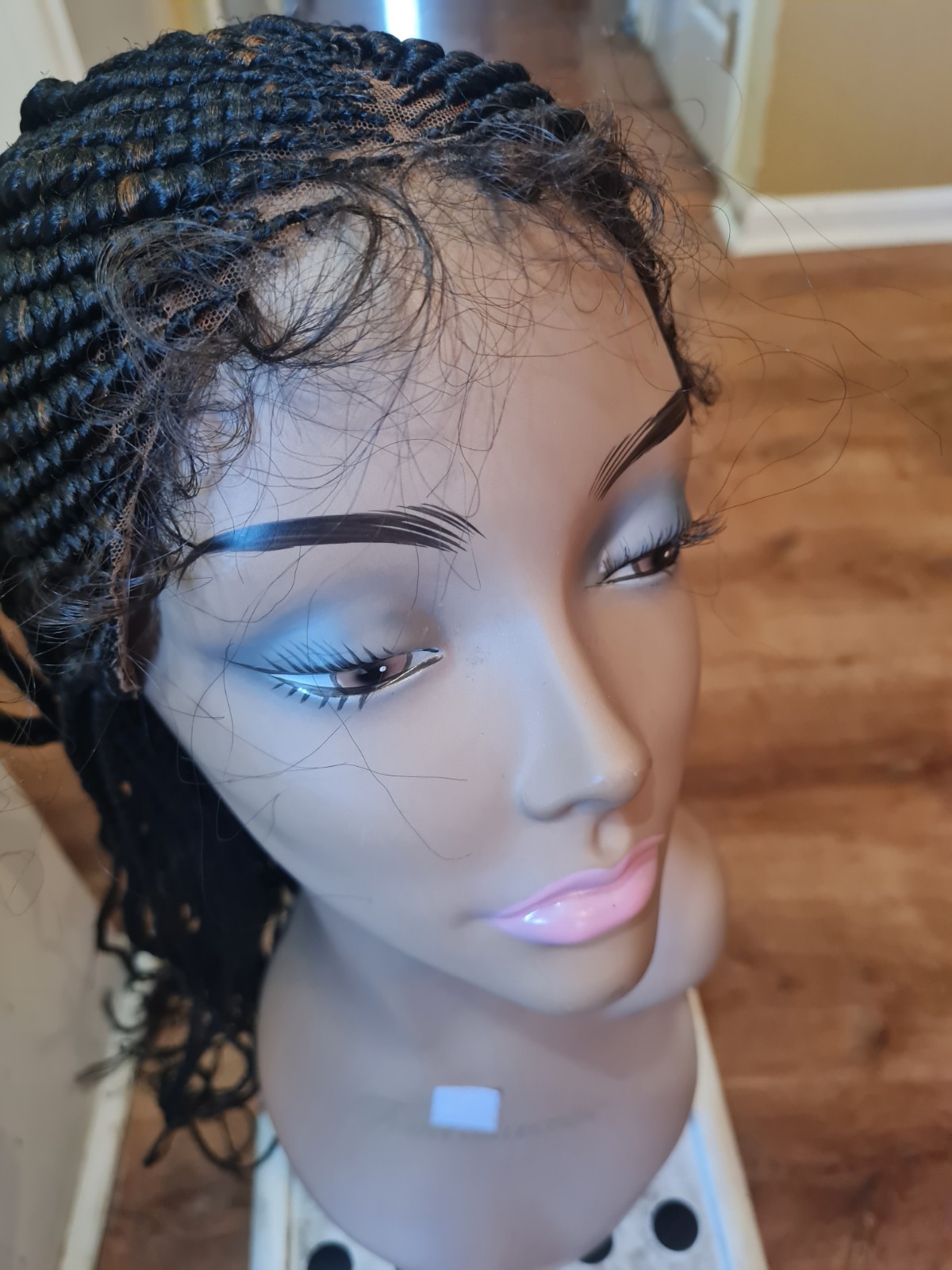 Braided Wig For Black Women Cornrow Braids Lace Front Synthetic Fiber