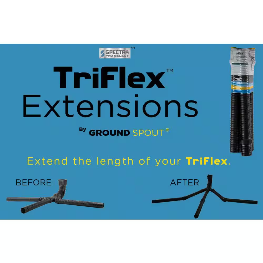 Triflex 24 In. Extensions Black Vinyl Downspout Extensions