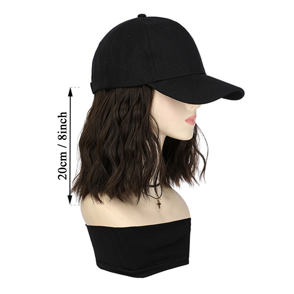 Women Baseball Cap Hat Wig Hairpiece with Short Curly Casual Daily Wear Dating