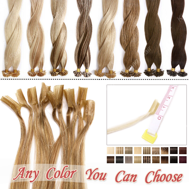 Nail U Tip Hair Extensions Real Remy Human Hair Thick 1g/s Glue Fusion Keratin