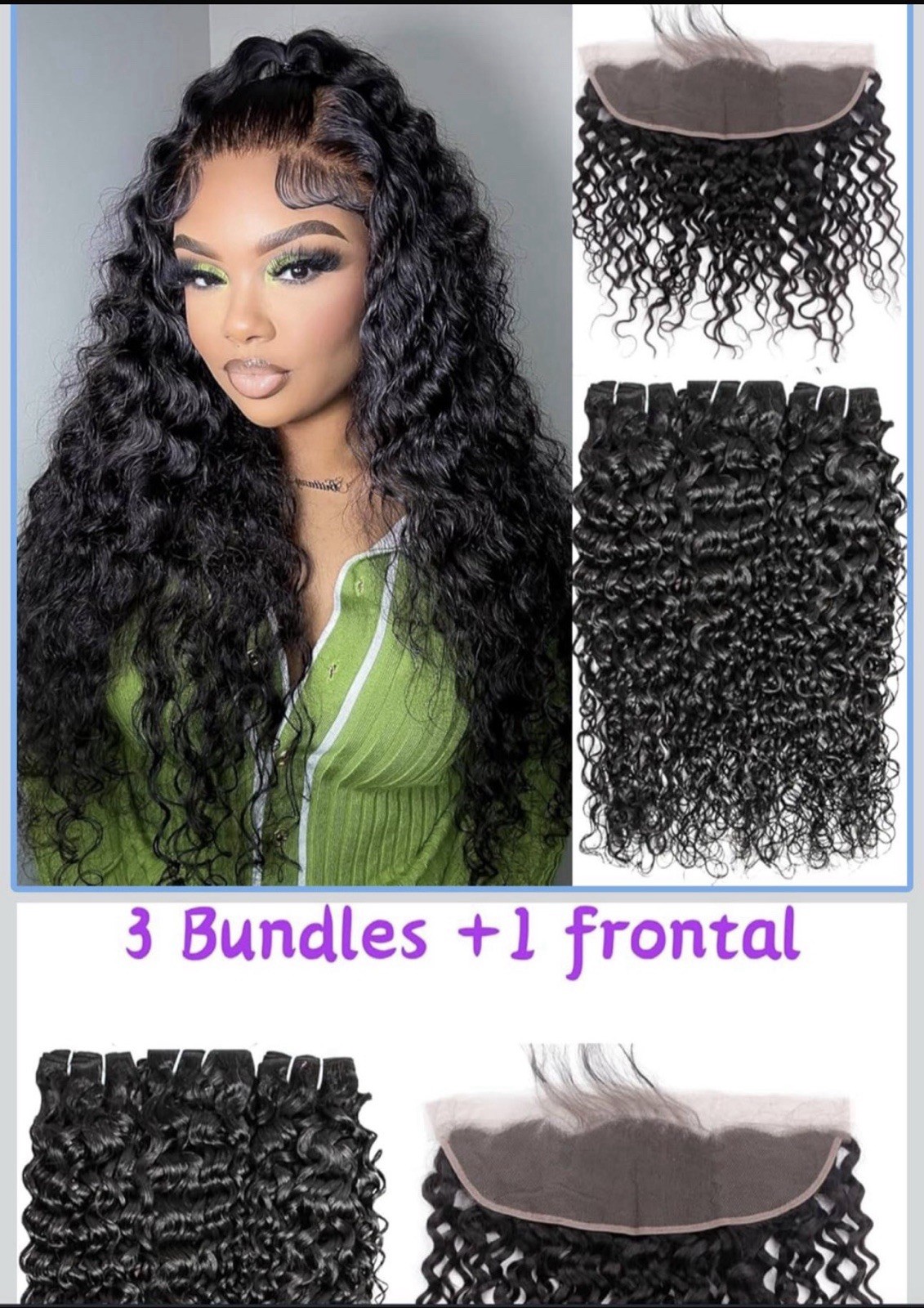 New Water Wave Bundles with Closure Wet and Wavy Curly Human Hair Bundles