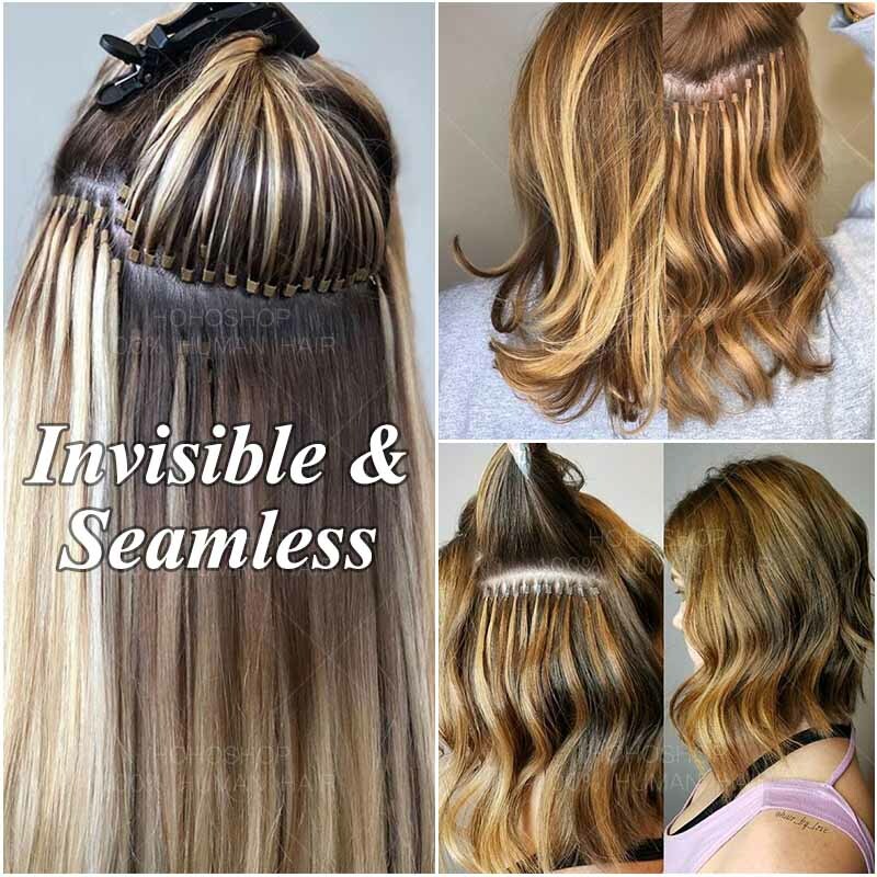 THICK 100% Remy Human Hair Micro Loop Ring Beads Extensions Full Head 200S Link