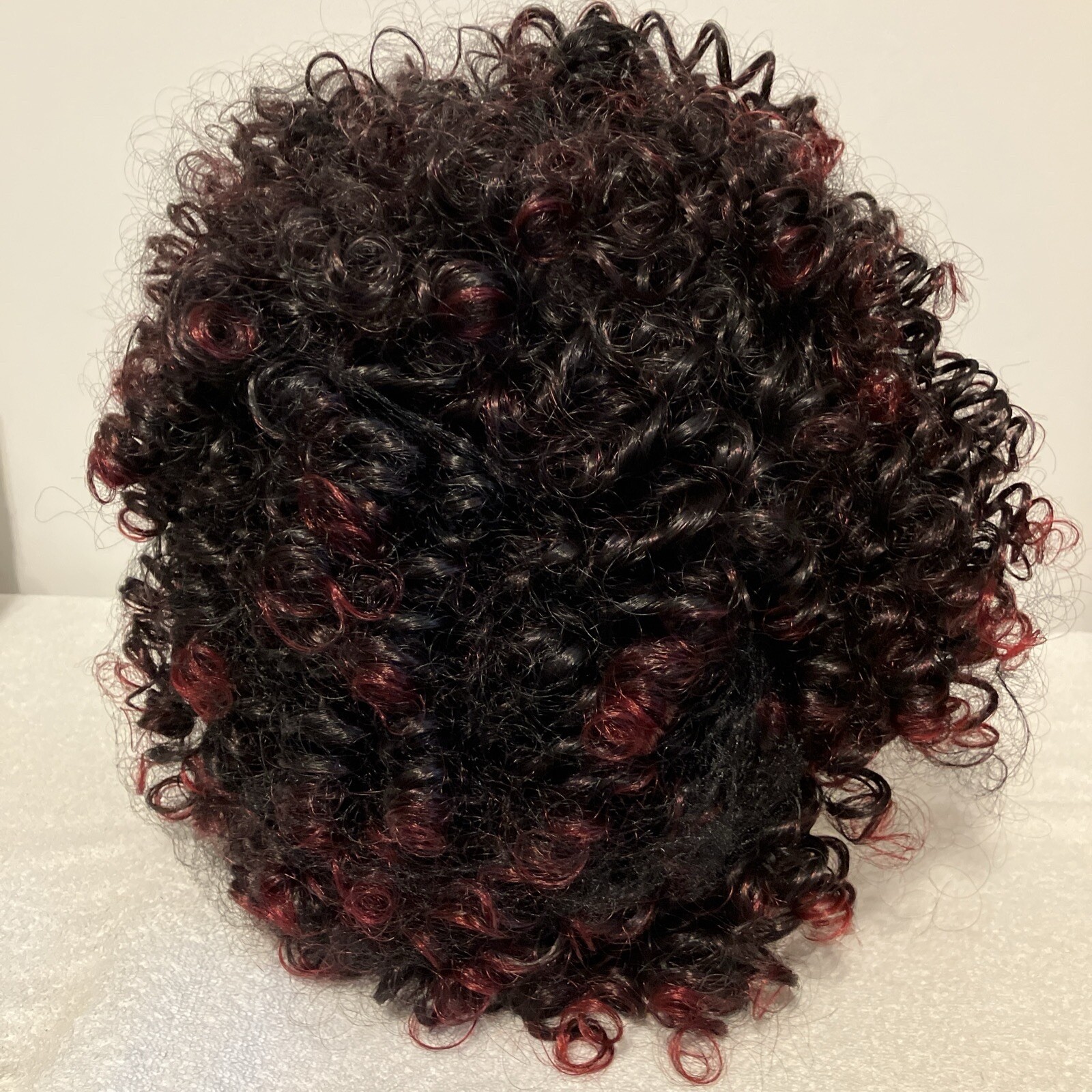Women’s Wig, Synthetic, Black with Pink Highlights