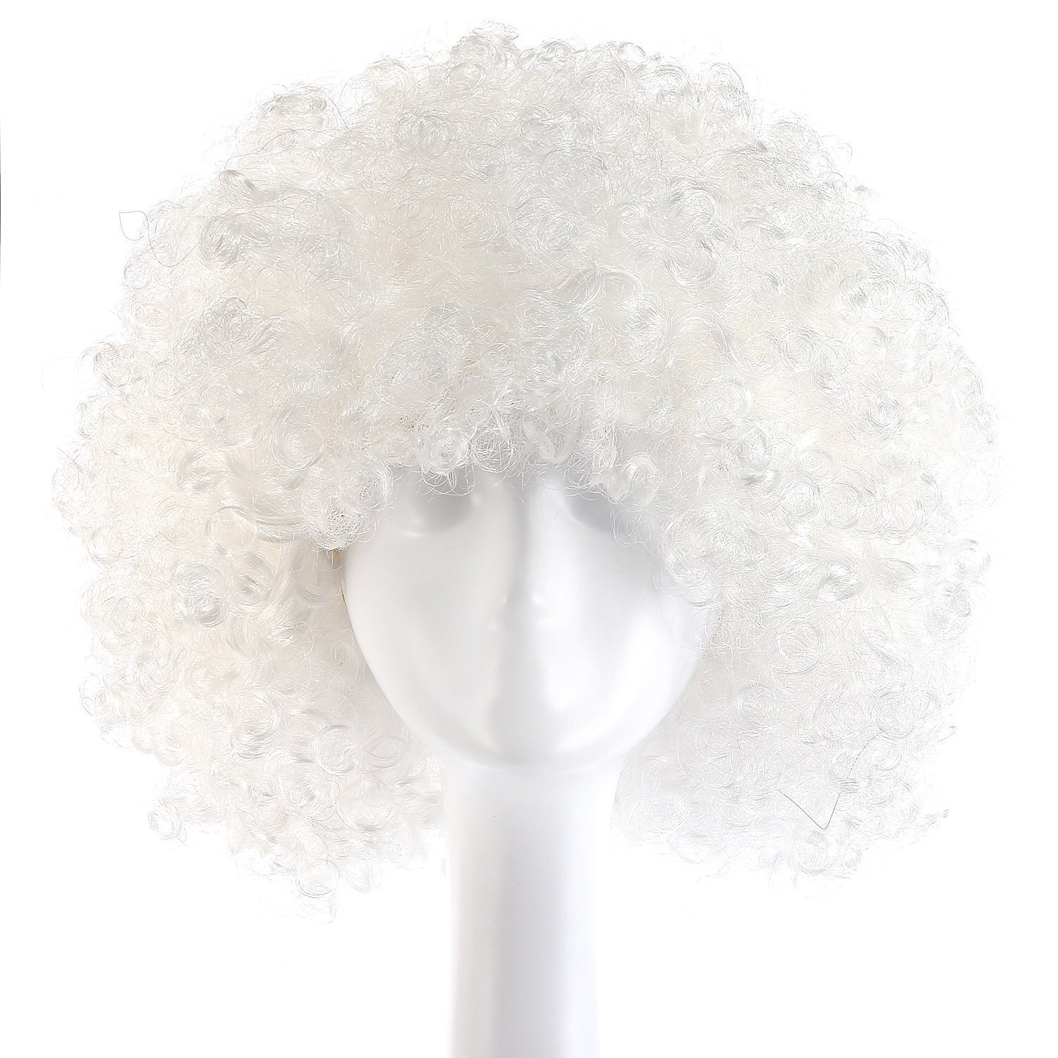 35cm White Fluffy Funny Show Clown Wig Holiday Party Costume Accessory