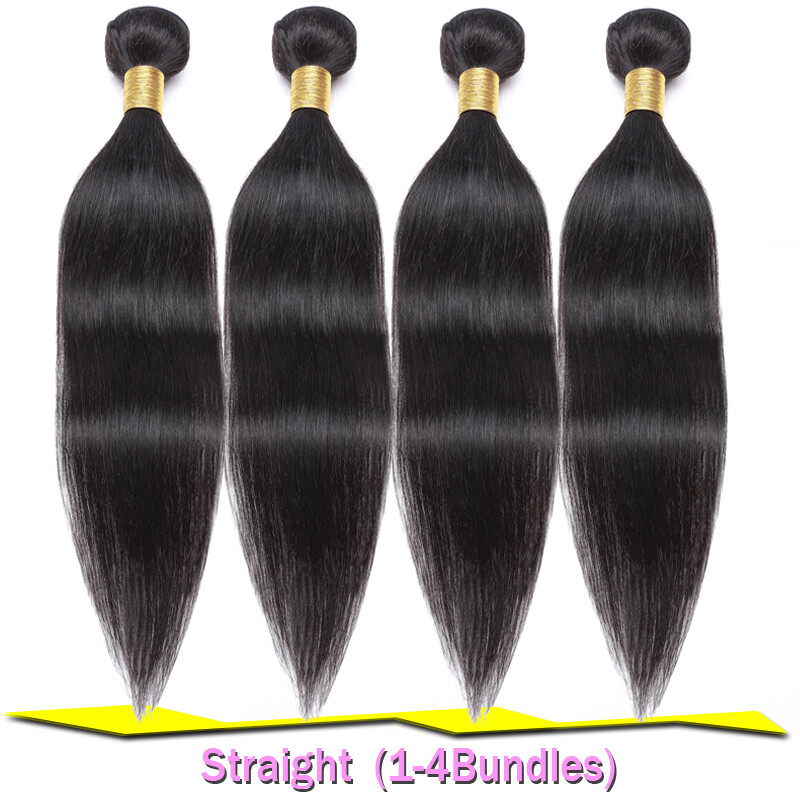 1-4Bundles Wavy Weaving Weft Brazilian 100% Virgin Human Hair Extensions #Black