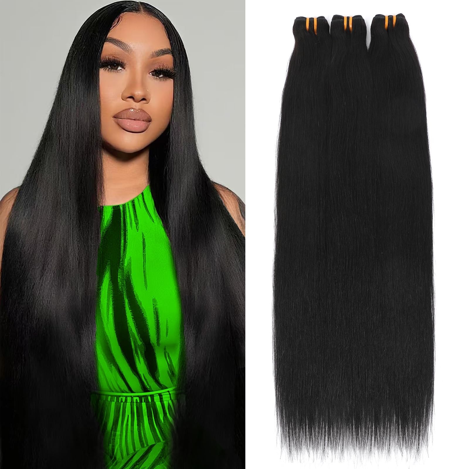 16A Raw Straight Human Hair Bundles 20″ 22″ 24″ – Virgin Remy, No Tangle, Long L
