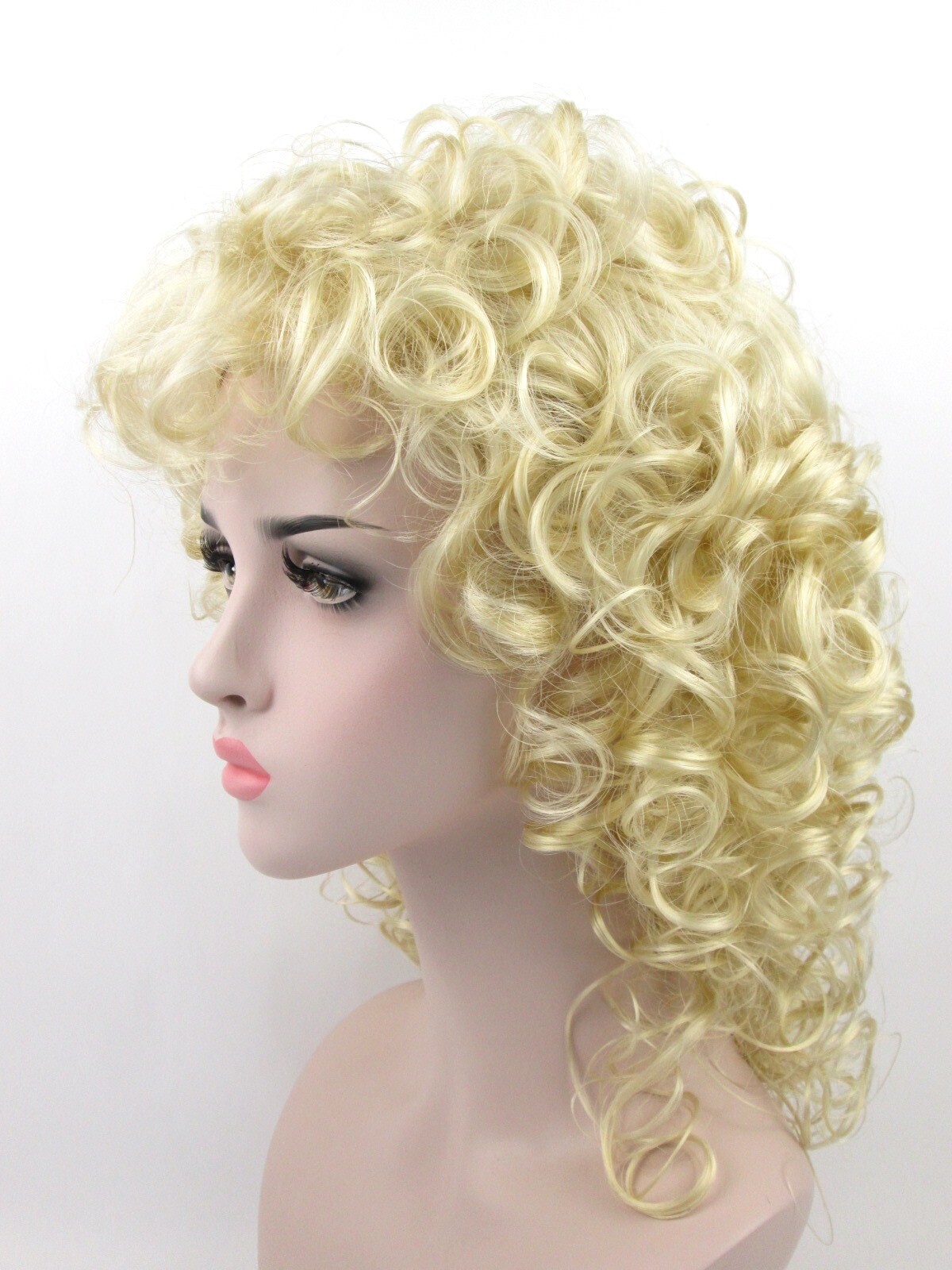 80’S WOMENS MEDIUM SHOULDER LENGTH LAYERED WAVY SOFT CURLS CURLY WIG POSIE