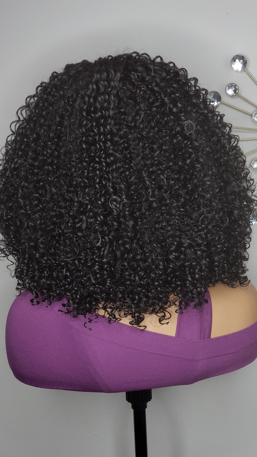New Curly Afro Style Wig Black Y Part Lace Front Wig Womens Hair Wigs