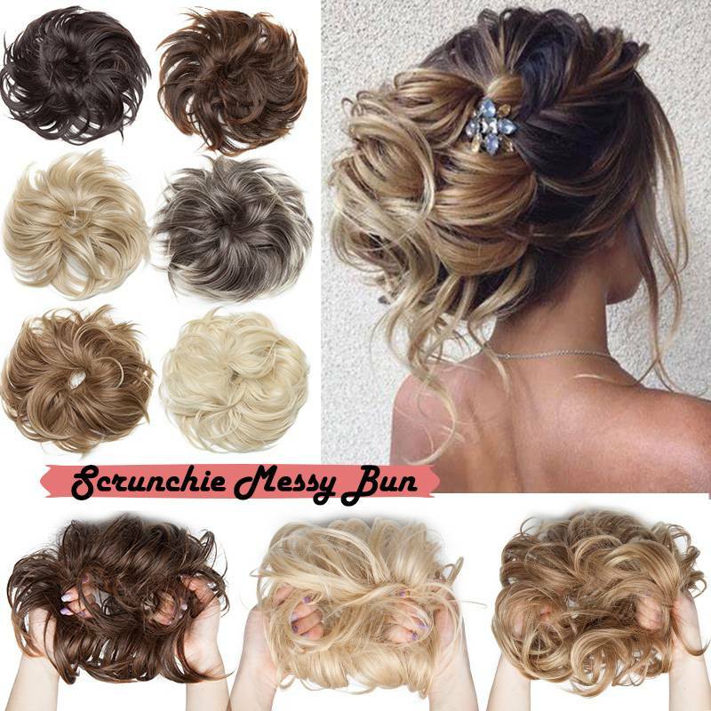 Extra Large Messy Bun Hair Extensions Scrunchie Wrap Ponytail Updo Hair Piece US