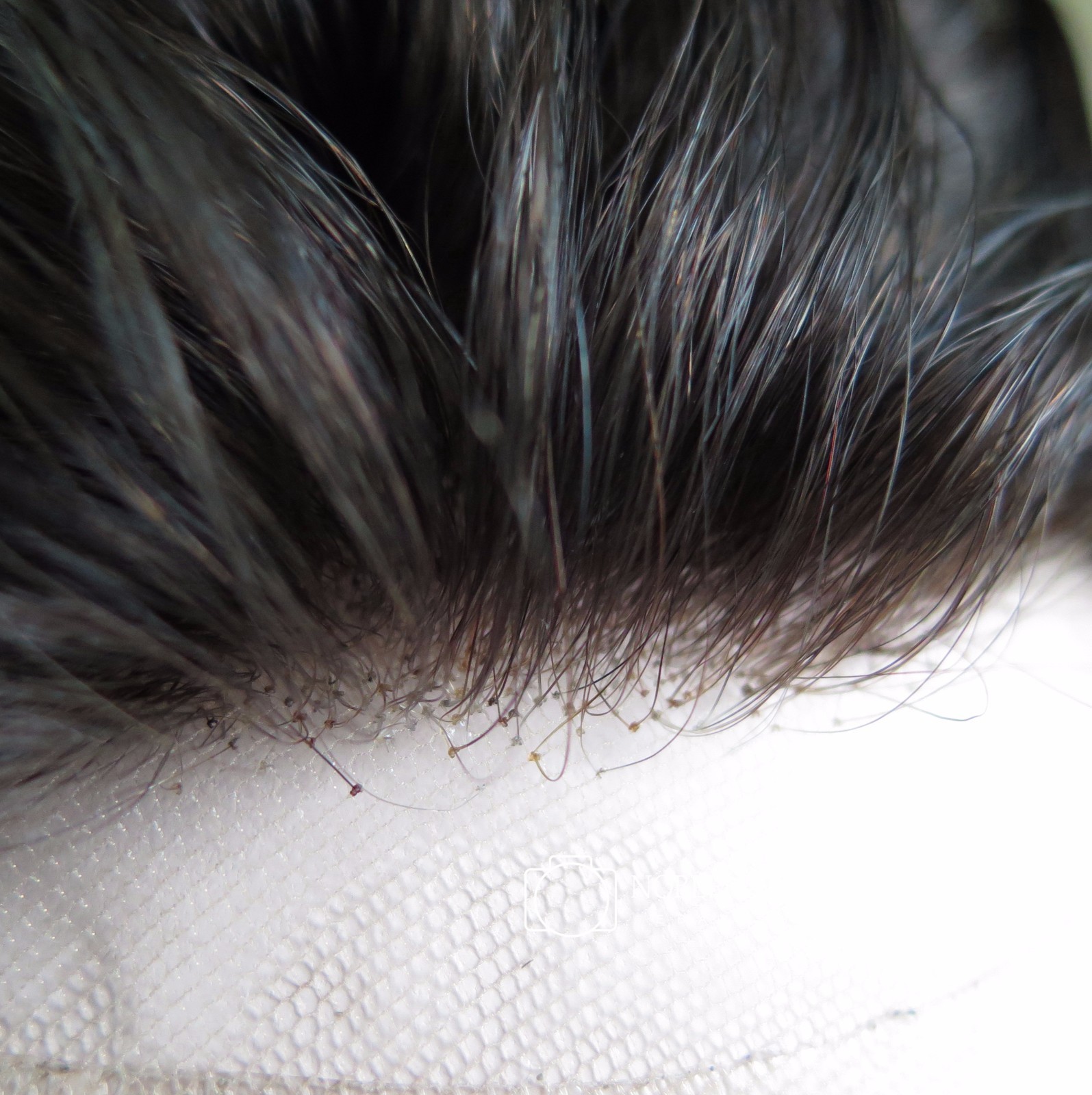 French Lace front Hair Replacement System Skin Sides Mens Toupee Black Hairpiece