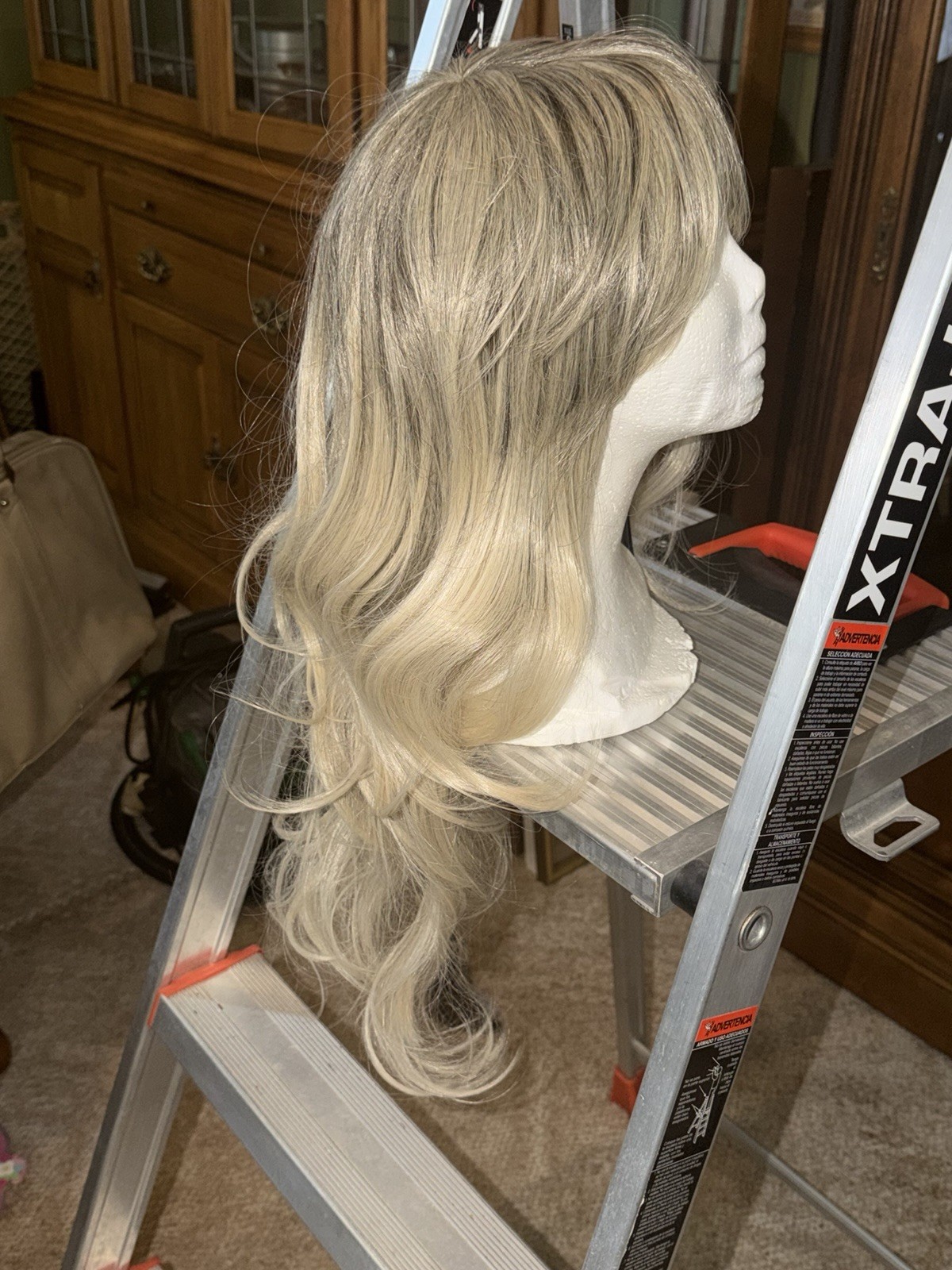 NWT Fever Wig By Smiffys Sienna Wig (Blonde with Dark Roots 26in