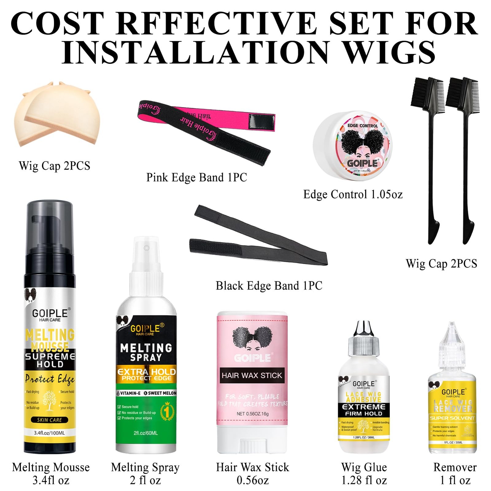 Lace Melting and Holding Mousse Glue-Less Hair Adhesive for Wigs, Wig Glue La…