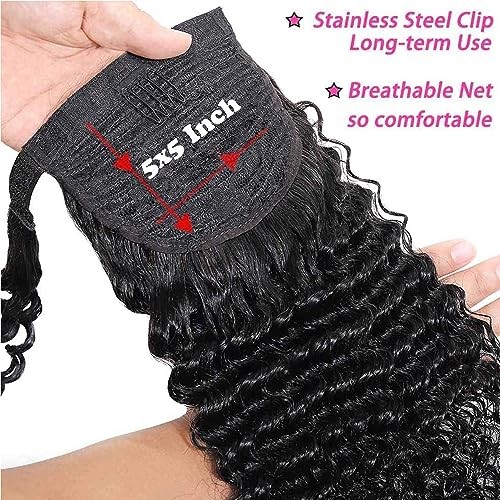 Brazilian Kinky Curly Ponytail Extensions – 18Inch Afro Curly 18″ wrap curly