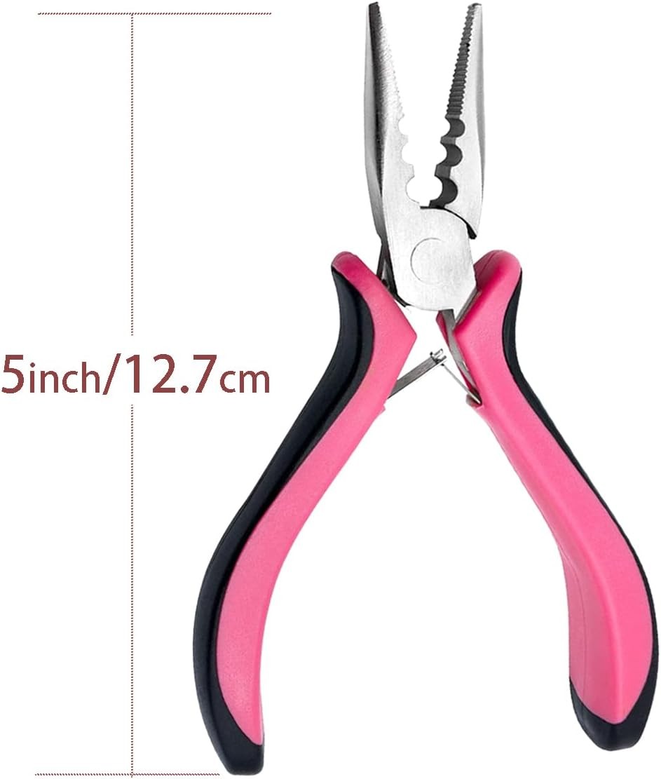 Hair Extension Tools Kit, Microlinks Beads Pliers, Micro Pulling Hook Needle,