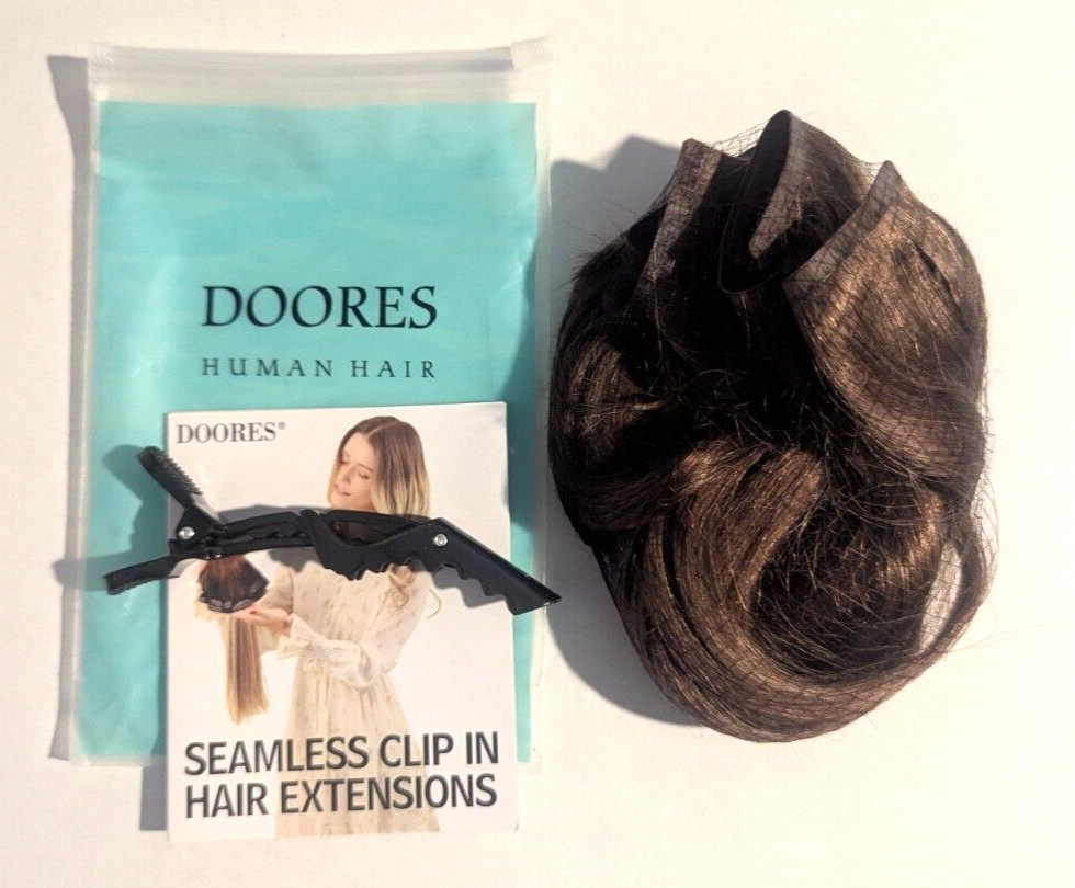 DOORES 14 Inch 110g Seamless Clip in Human Hair Extensions Trick Remy Straight