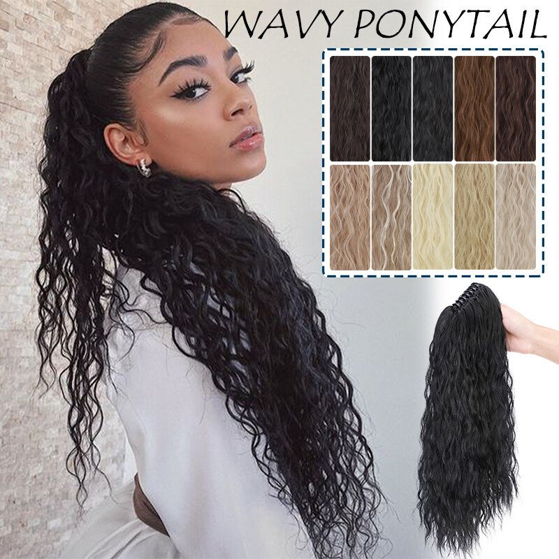 High Puff Kinky Curly Claw Ponytail Clip In Hair Extension Pony Tail For Human