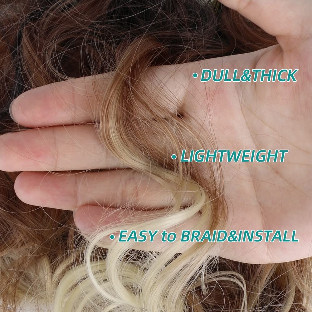 French Curly Braiding Hair for Braids 8 Packs 18 Inch 100G/Pack Loose Wave Br…