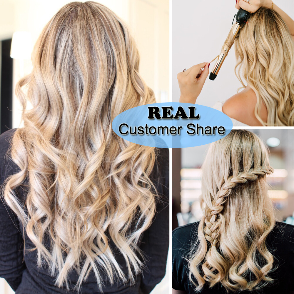 AAAA Bleach White Clip In Real Human Hair Extensions 8″-24″ 8PCS Full Head 100g
