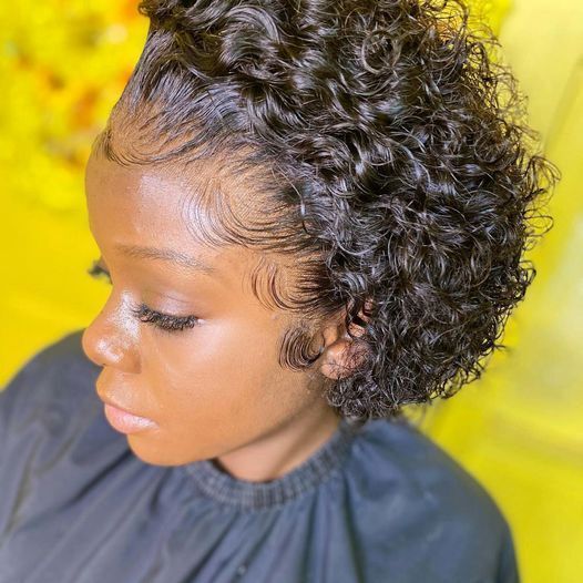 Short Curly Lace Front Wigs Human Hair 13X1 Pixie Cut Short Curly Human Hair Wig