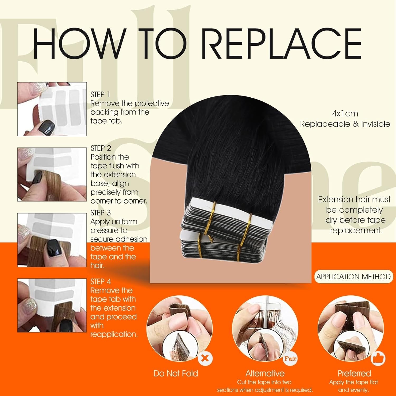 Luxury 18” Jet Black Tape-In Extensions – Easy, Natural, and Reusable Beauty