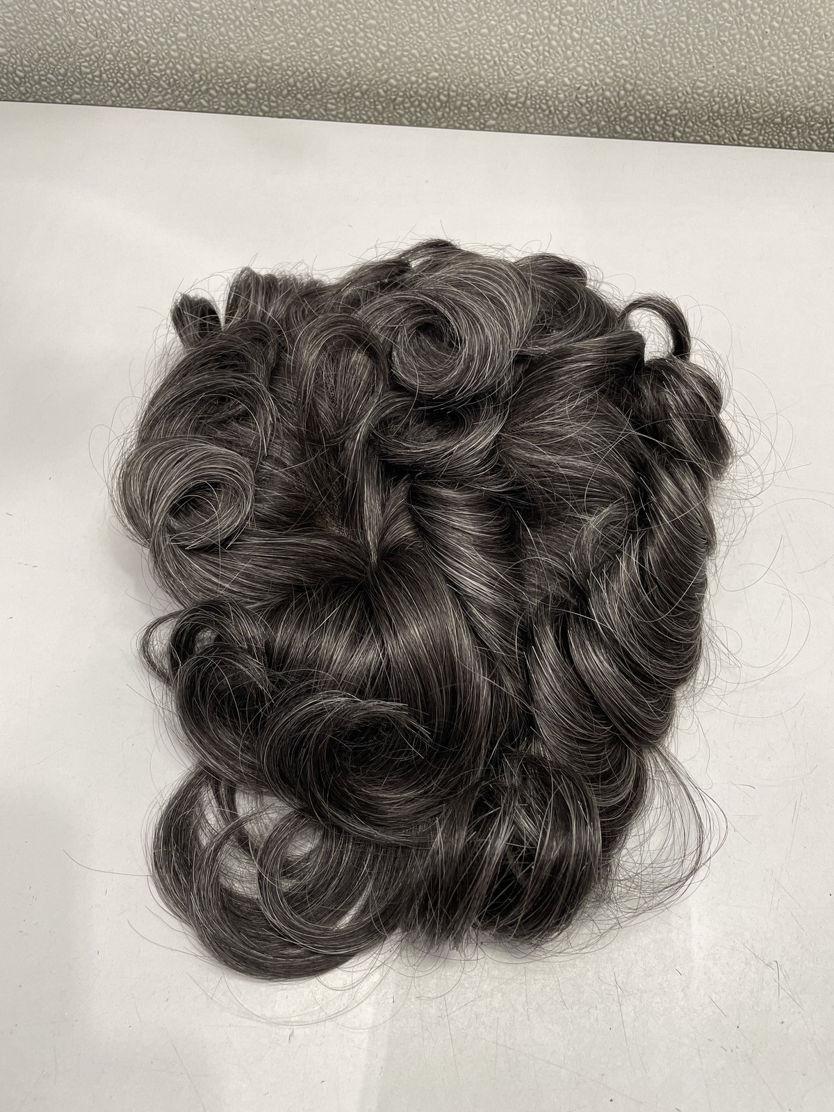 TopUnique Human Hair Touppe For Men, 8×10 Black With Gray Hair