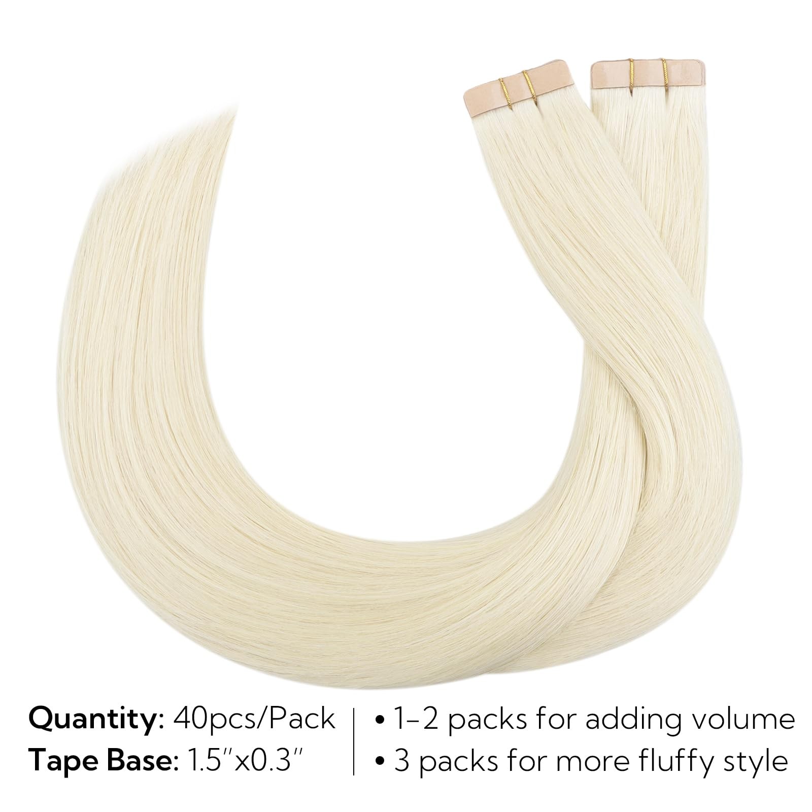 Hotbanana Tape In Hair Extensions 10 Inch 40Pcs 60G Ivory Blonde Tape In Real