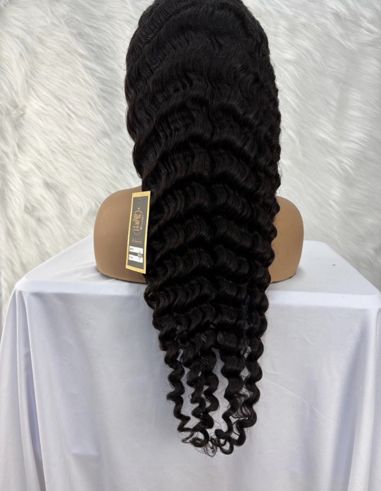 100% Human Hair Wigs deep wave 13×6 Lace Frontal 32”inch Natural 200%d