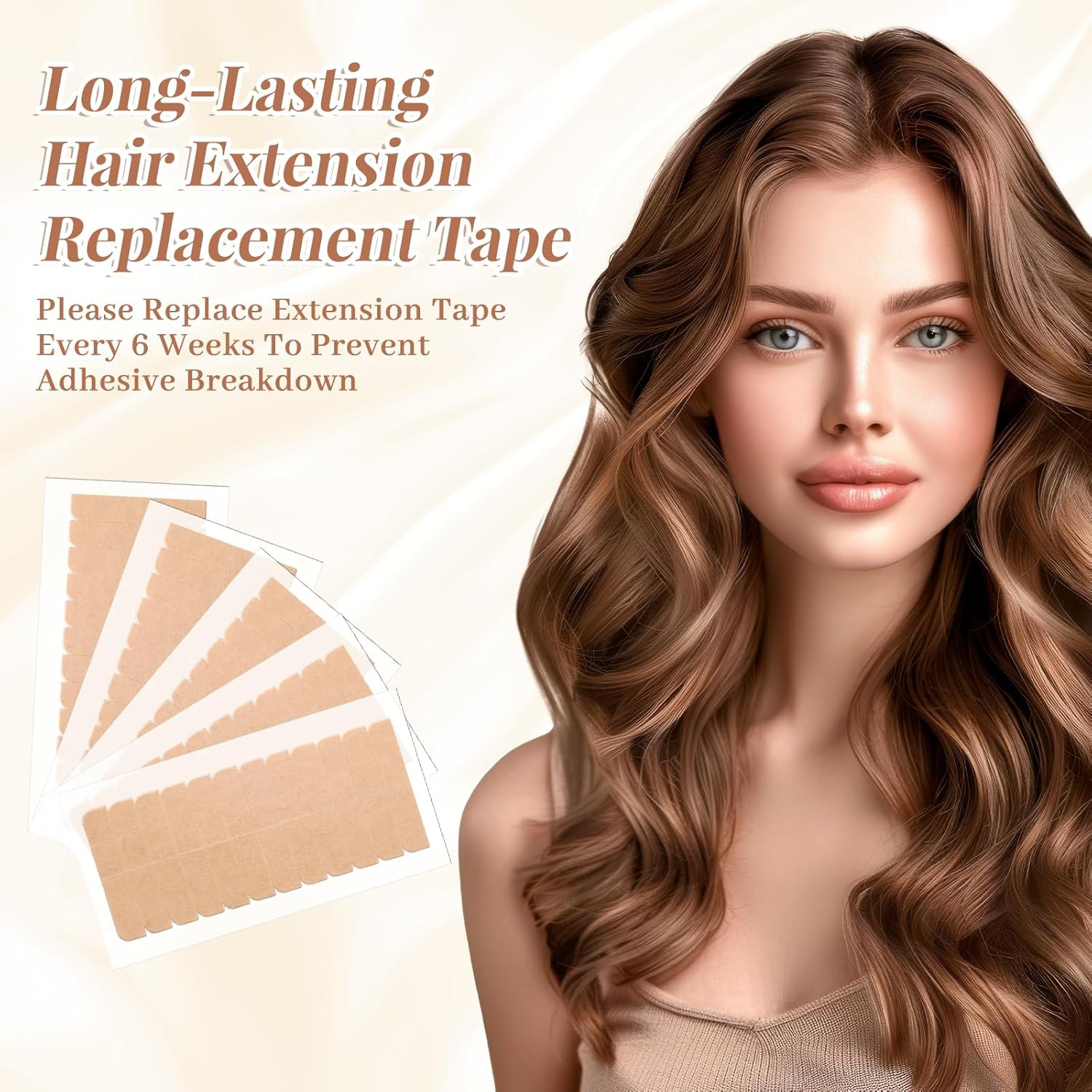 240 Pcs Hair Extension Tape, Double Sided Strong Adhesive Replacement Hair Tape