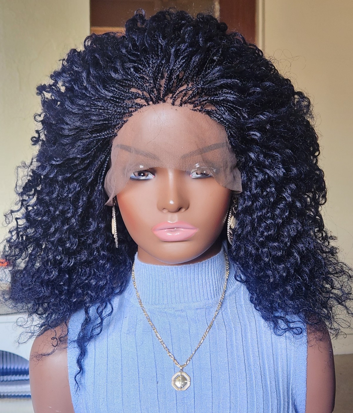 Handmade Braided wave wig made on a full lace wig Dark blue