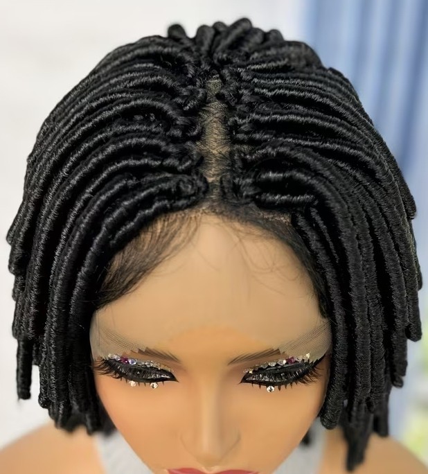 360° Full Lace Chemical Fiber Braid Wig | Short Style, Unisex-Adult, Breathable