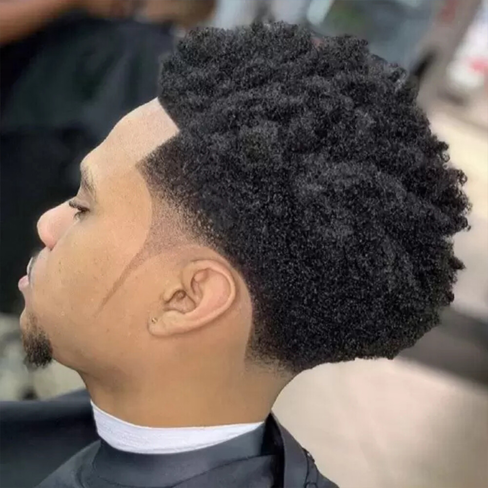 Full Lace Men’s Toupee for Black Men Afro Toupee African American Wigs Hair Unit