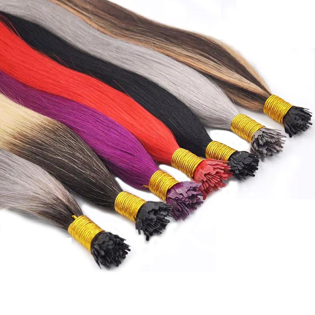 PRE BONDED Ombre Grey Y Tip Hair Extensions 100% Remy Human Hair Extension 100g