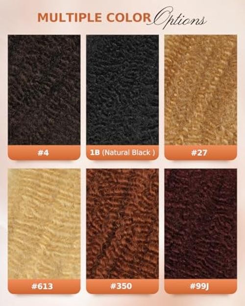 Afro Kinkys Bulk Human Hair, 4C Curly for Braids 50gram, 12 Inch #99J Burgundy