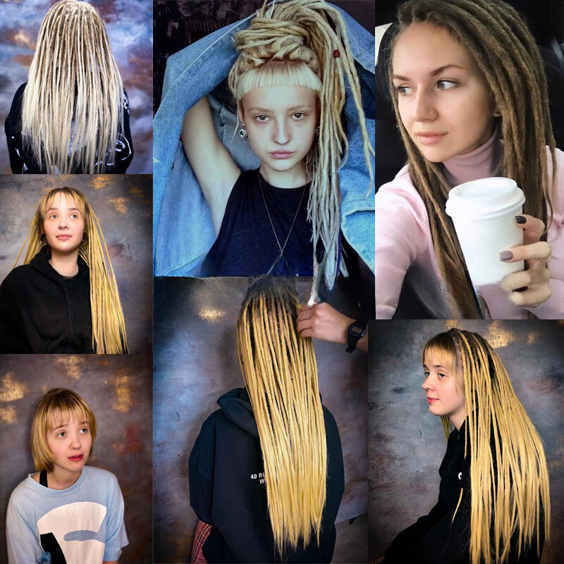 20in Ombre Dreadlocks Extensions Crochet Braiding Hair Dreads Locs Synthetic New