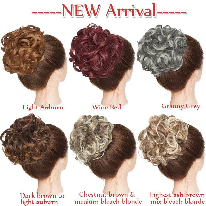 Large Thick Curly Bun Hair Piece Scrunchie Updo Clip in Hair Extensions as Real