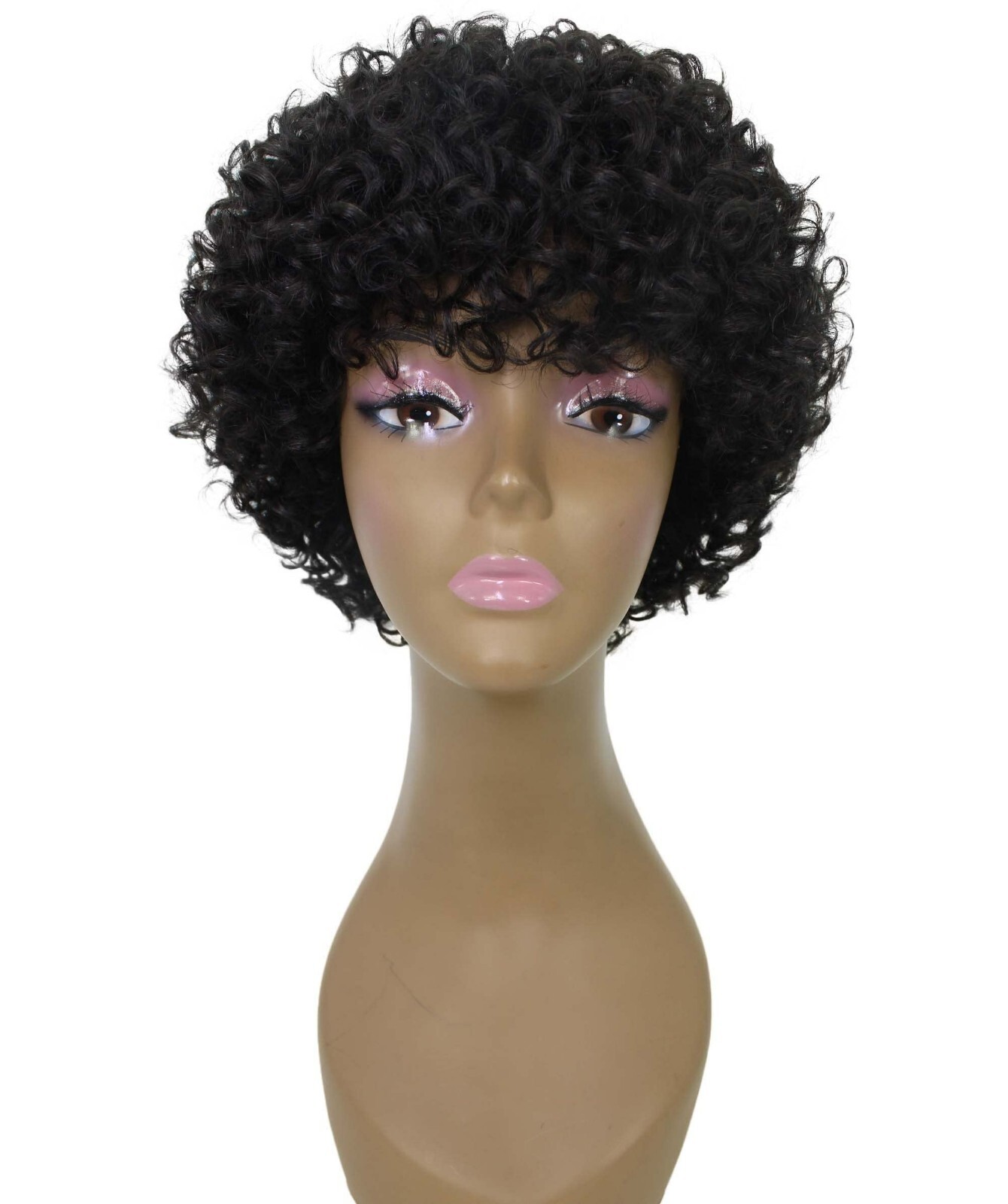 LUXLUXE Trisha Curly Pixie 9.5 in Long Full Wig No Lace Wig, BFH-0003