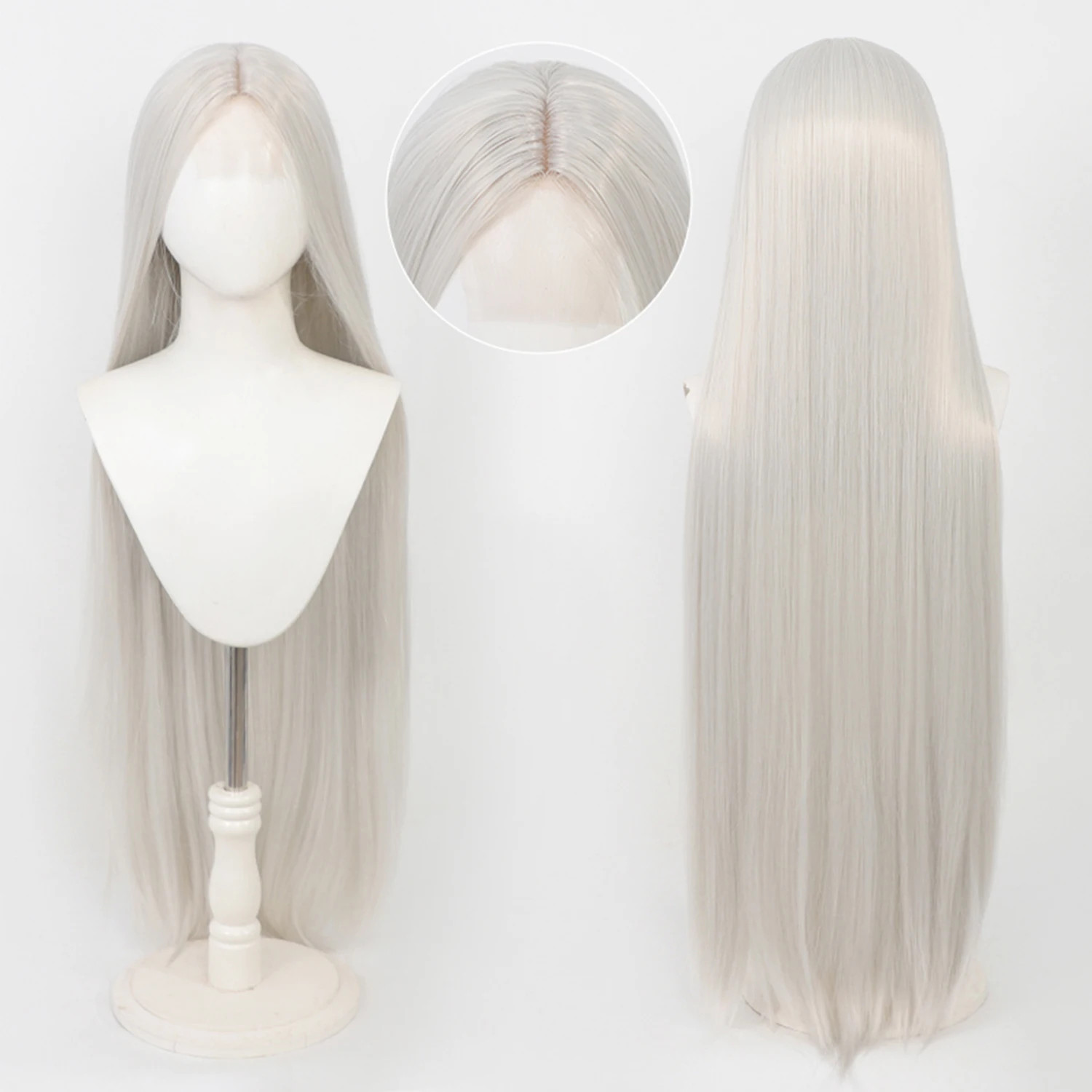 40Inch Long Straight Universal Hand Hooked Lace Front Wig Synthetic Hair Wig for