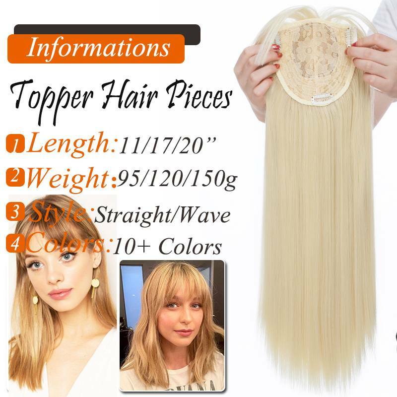 100% Natural Clip In Topper Hair With Bang Toupee Hairpiece Extension For Human