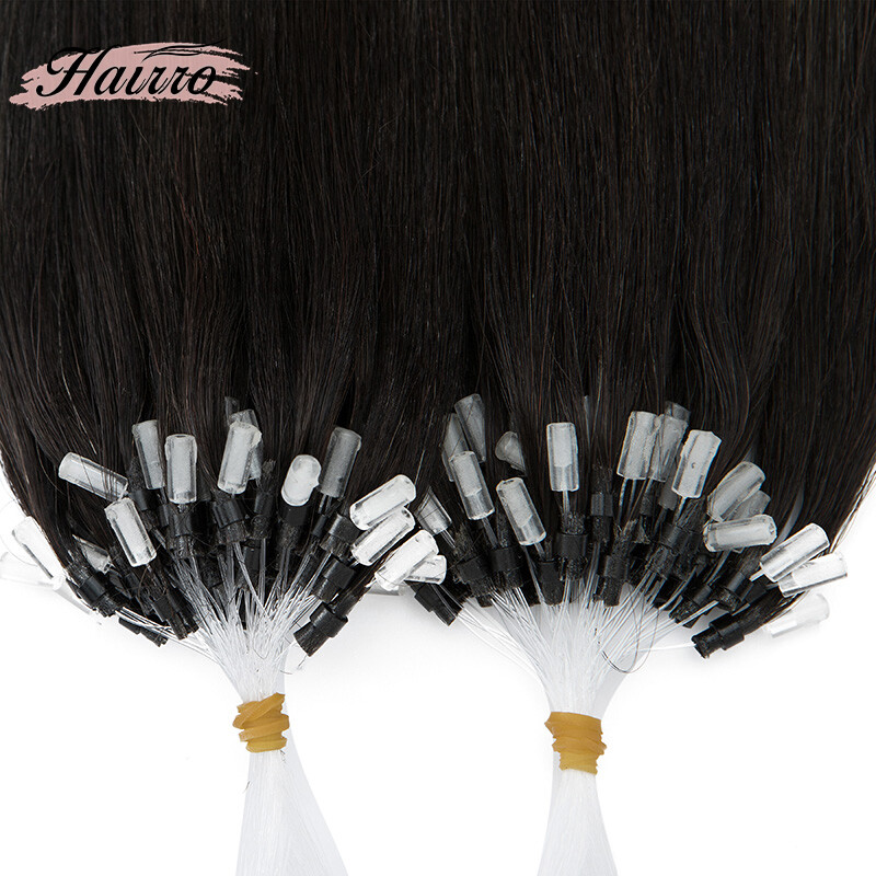 Thick Micro Loop Ring Beads Remy Human Hair Extensions Pre Bonded Double Drawn