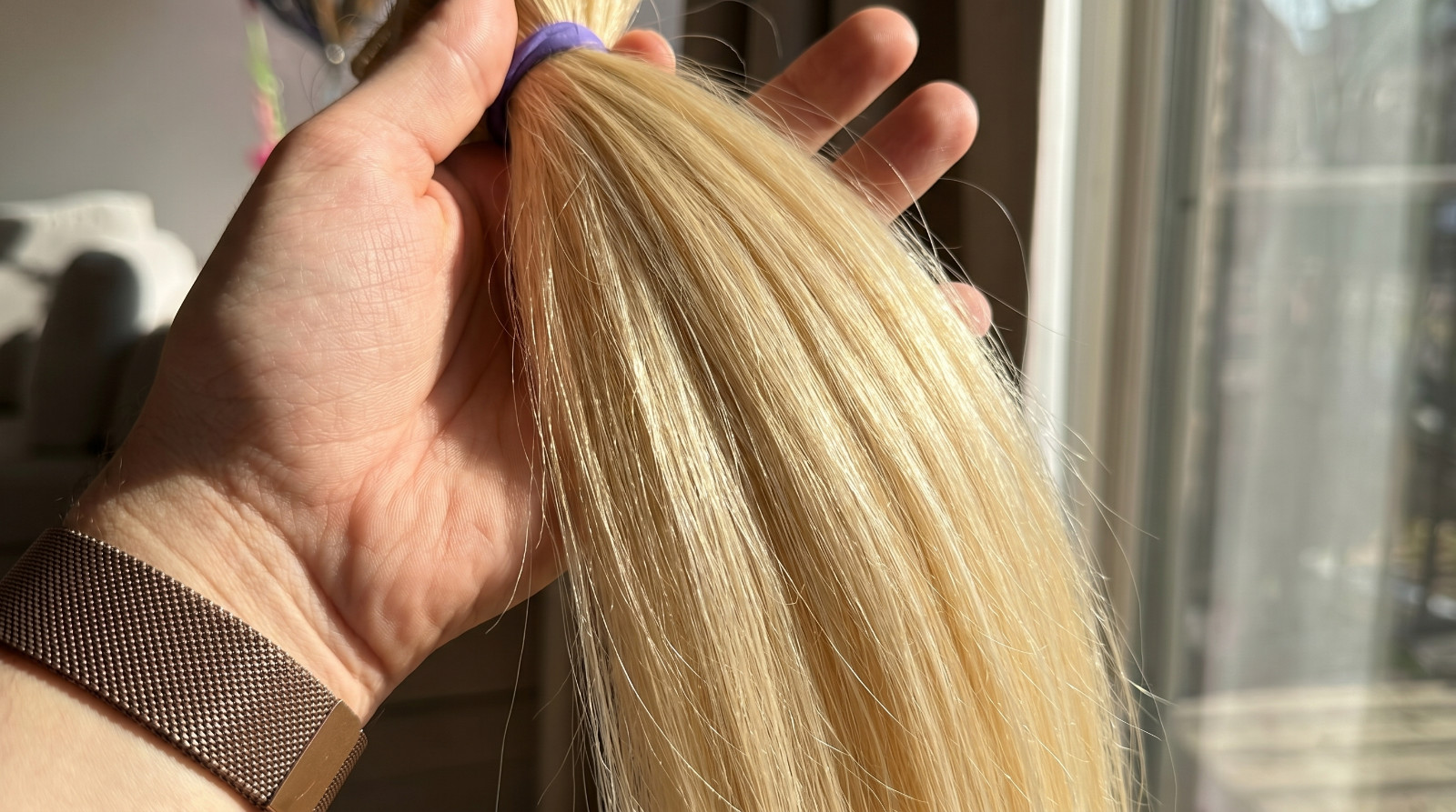 20″ Platinum Blonde #613 100% Human Hair Weft Extensions Straight Machine Made