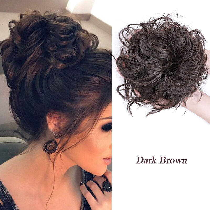 45g Curly Messy Bun Hair Piece Scrunchie Updo Cover Extensions Natural As Human