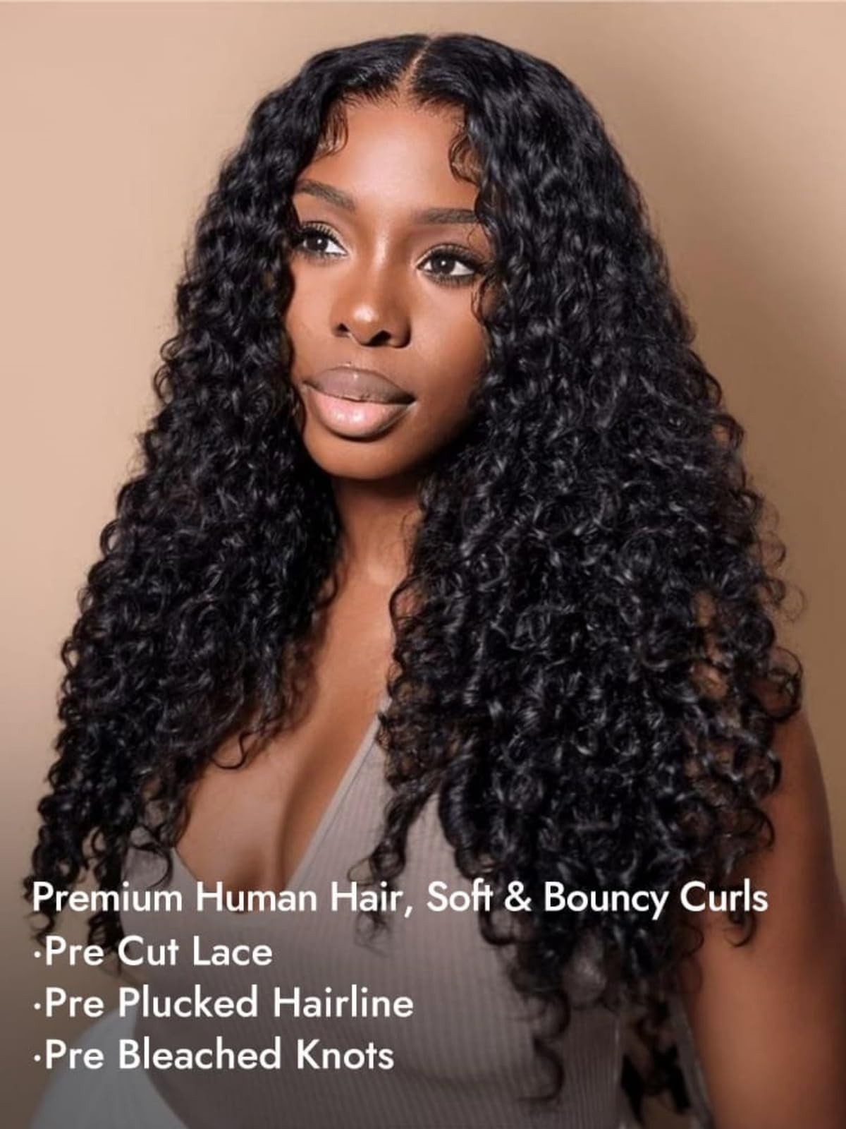 Curly Glueless Human Hair Wig 18″ – Pre Cut, Pre Plucked, 100% Real Hair, Wear &