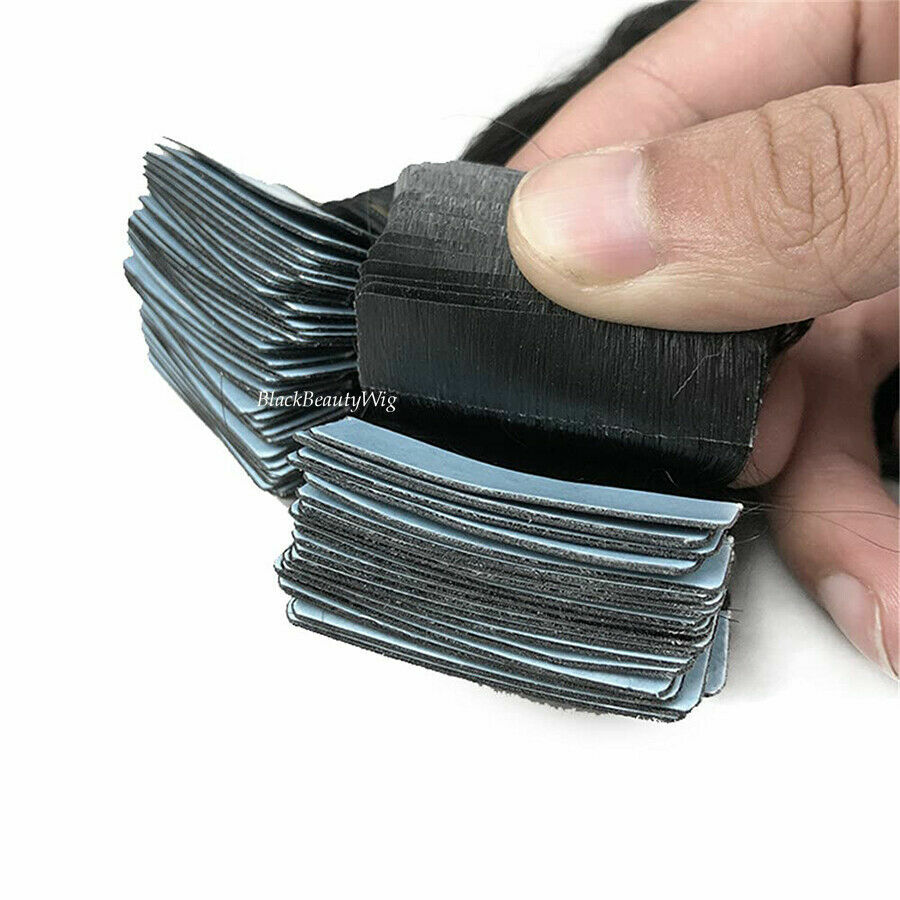 Natural Wavy Tape In Human Hair Extension Skin Weft Tape Hair #2 Brown 100g 40pc